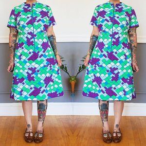 60s Puritan Forever Young Geometric Shift Dress